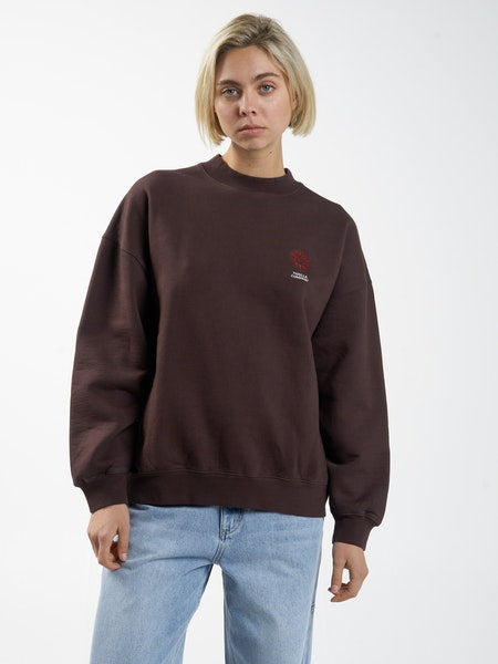 Thrills Natural Occurrences Oversized Crew - Chocolate Plum