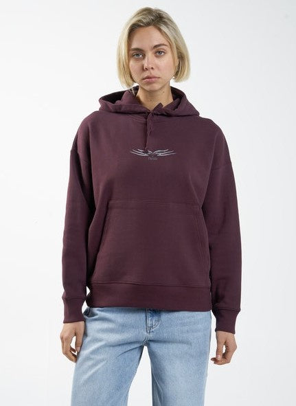 Thrills Easy Going Fleece Hood - Wine