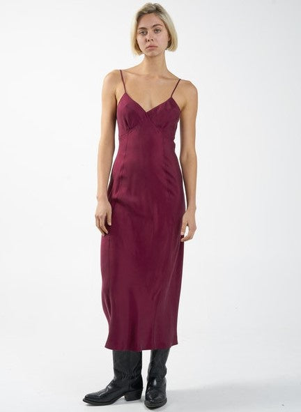 Thrills Chelsea Full Length Slip Dress - Wine