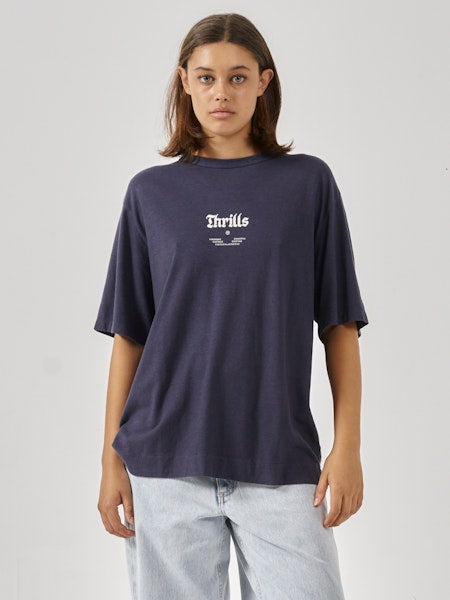 Thrills Wishes Come True Hemp Box Tee - Station Navy