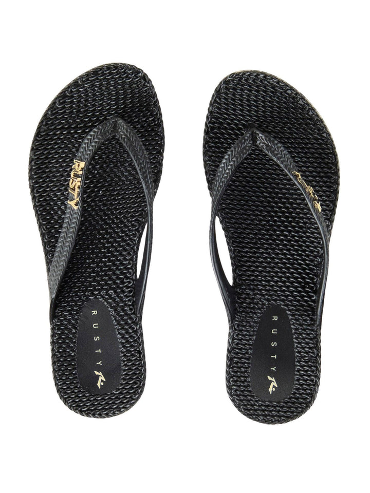 Rusty Flippin Thong Black Gold