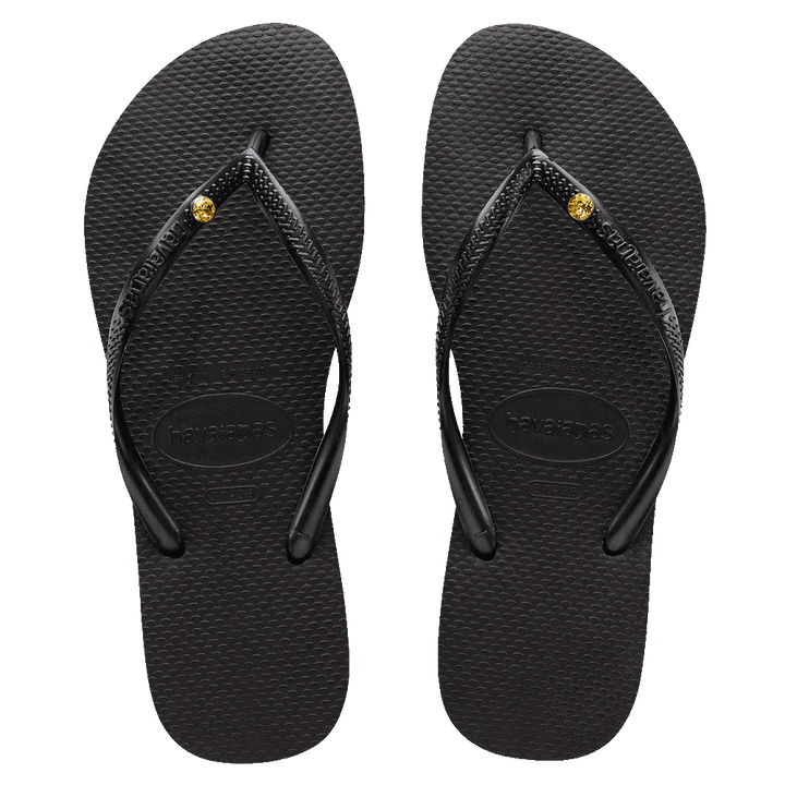 Havaianas Slim Coloured Crystal SW II Black/Sunflower