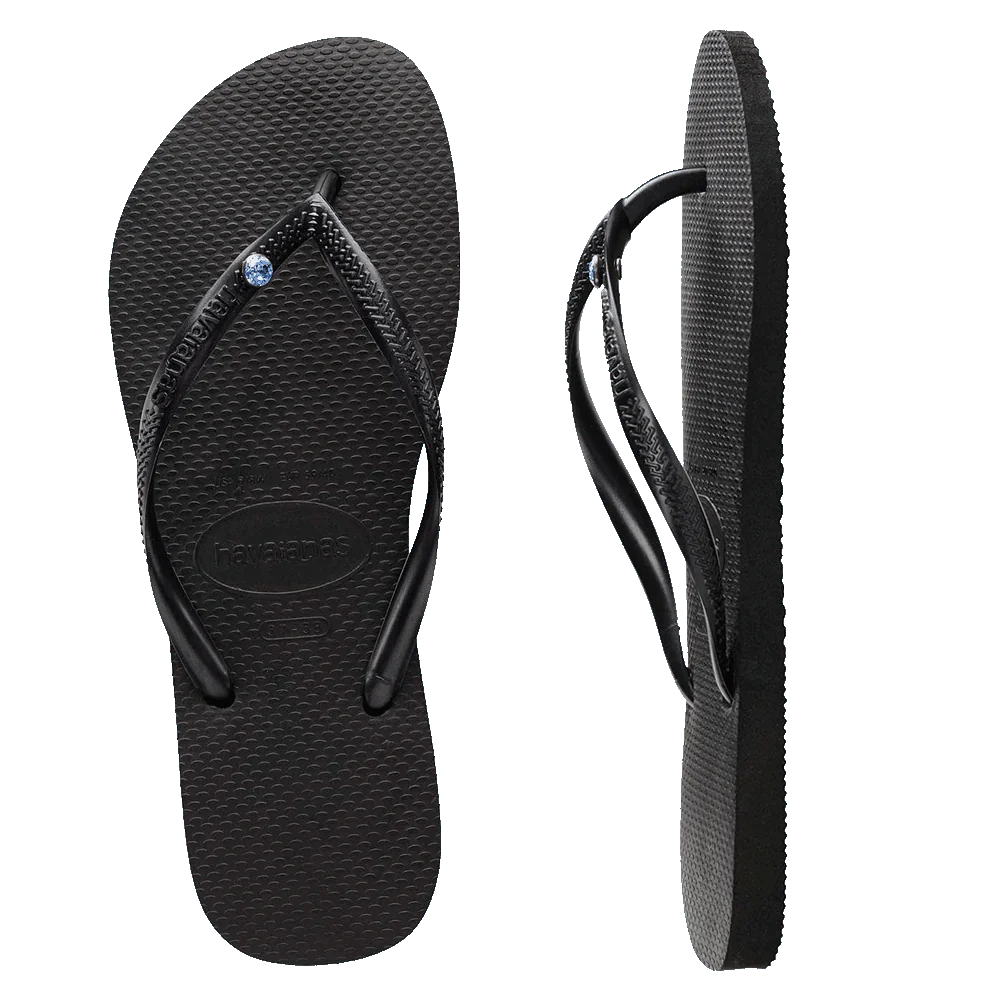 Havaianas Slim Coloured Crystal SW II Black/Sunflower