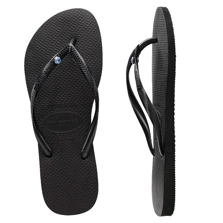 Havaianas Slim Coloured Crystal SW II Black/Sunflower