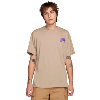 Nike SB Tee Logo Light Khaki/Purple