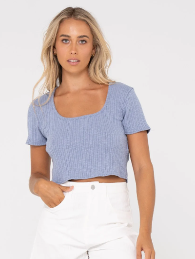 Rusty Simmer Crop Top Celestial Blue