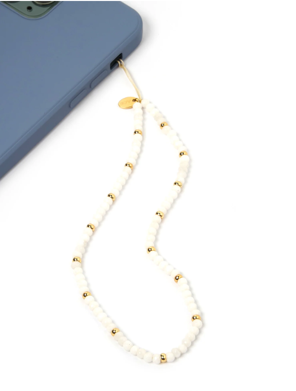 Arms Of Eve Luna White Beaded Wristlet Phone Strap