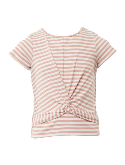 Eve Girl Twist Rib Tee Pink