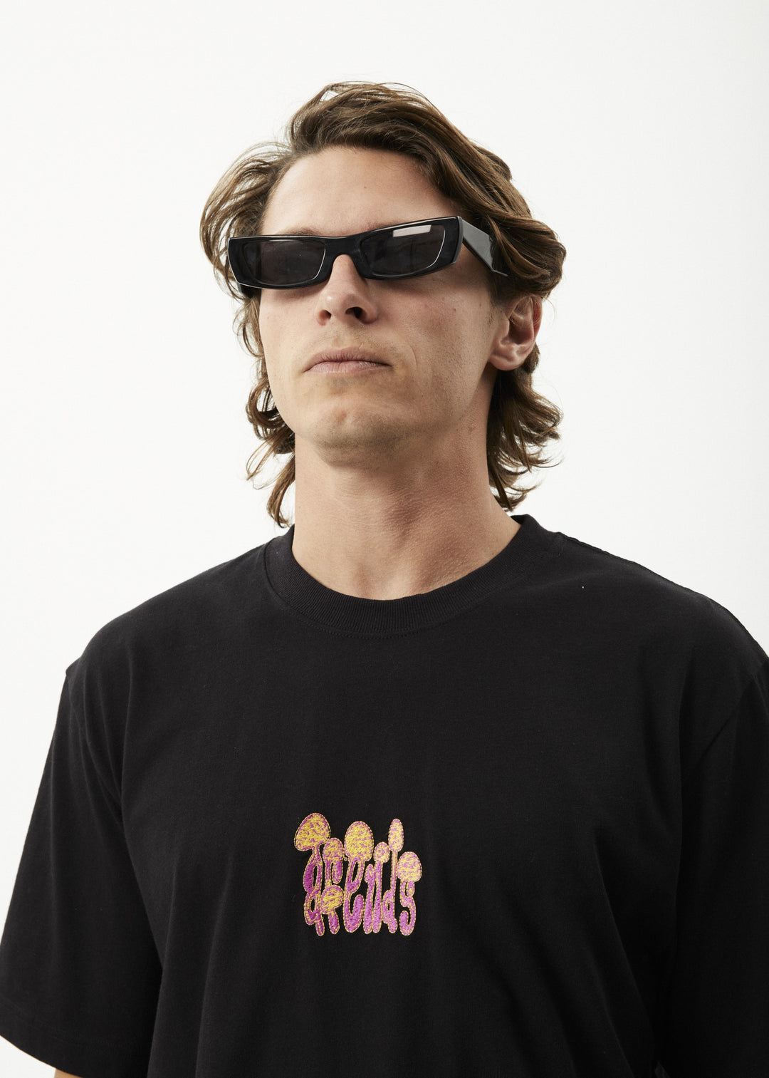 Afends Psychedelic  Retro Graphic T Shirt  Black