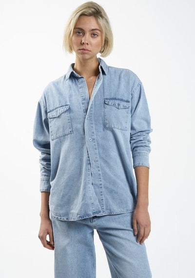 Thrills Adrian Denim Shirt - Endless Blue